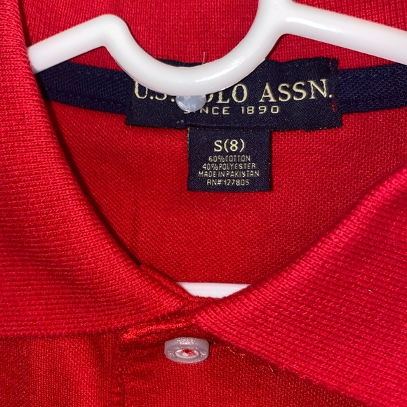 NWT $30 U.S Polo Assn. Boy's Collar Red Shirt - Picture 2 of 6